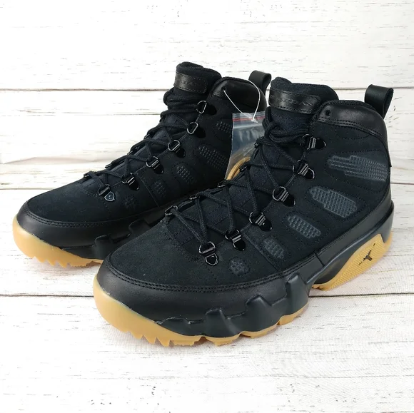 Air Jordan 9 Retro Boot NRG Black Light Brown Utility Activewear Sneakers - Picture 4 of 15